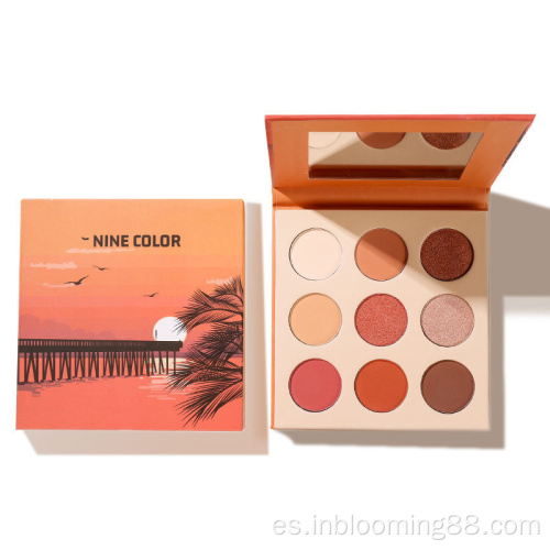 9 sombra maquillaje de ojo pigmentado paleta de sombras de ojos mate